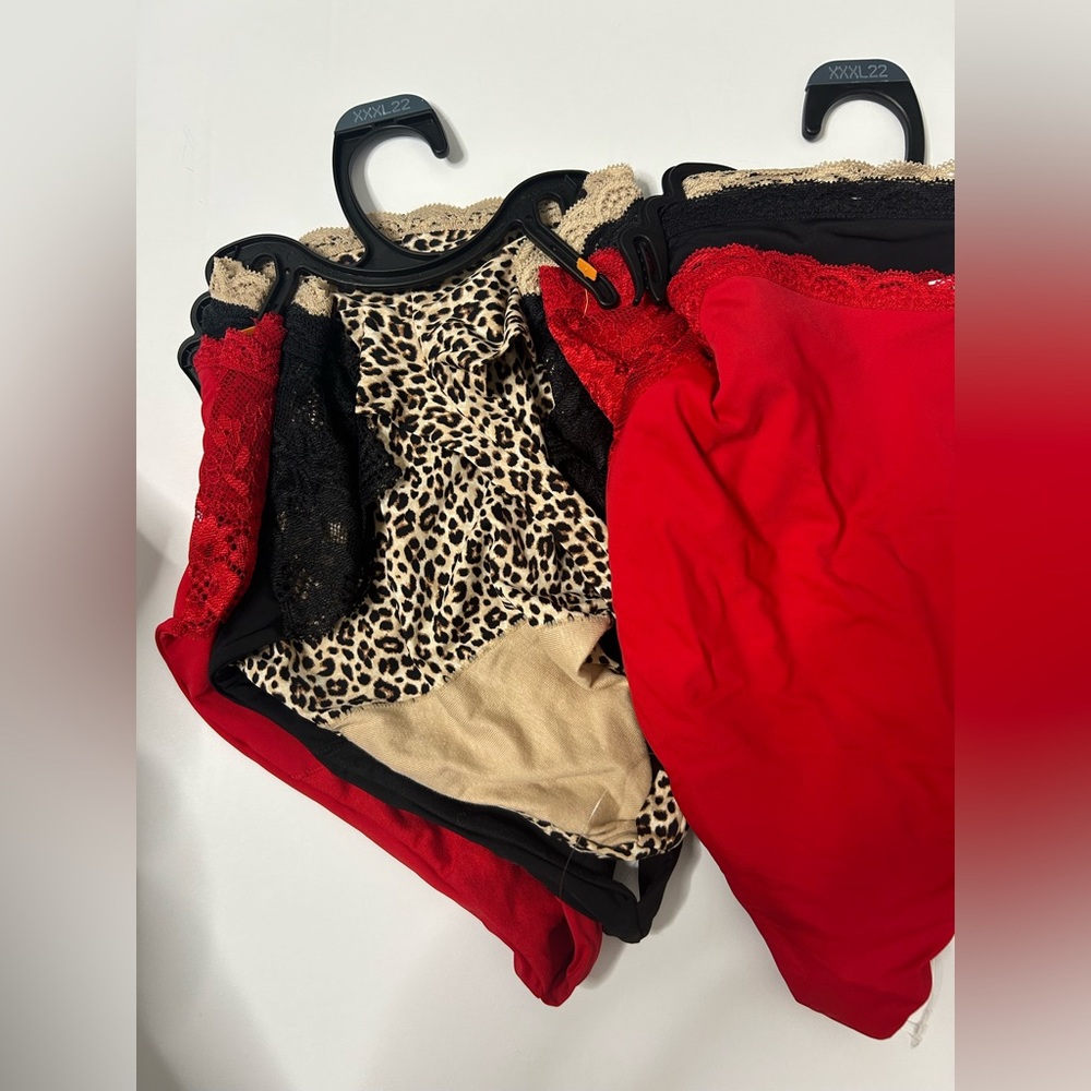 Assorted Lace Trim Ladies' thong - Red, Black, Leopard